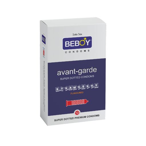 Beboy Avant-Grade Super Dotted Condom (Strawberry Flavour) – 12Pcs