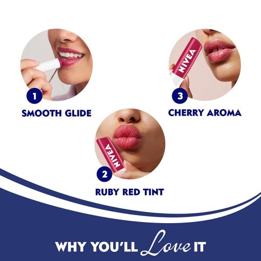 Nivea Cherry Shine Lip Balm 4.8g - Image 4