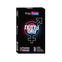 NottyBoy BiggBang 4in1 Ribbed, Climax, Dots & Contour Condoms – 10Pcs