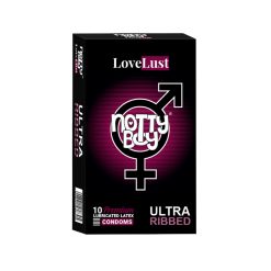 NottyBoy LoveLust Ultra Ribbed Condoms – 10Pcs
