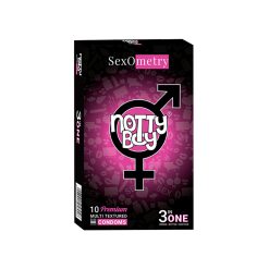 NottyBoy SexoMetry 3in1 – Ribbed & Dotted Condoms – 10Pcs