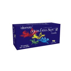 Okamoto Skinless Skin – Vanilla Flavour Dotted Condom – 10Pcs