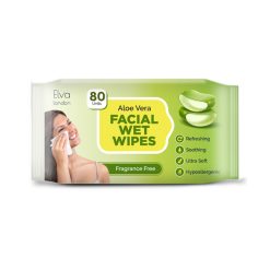 Elva London Aloe Vera Facial Wet Wipes 80 Pcs