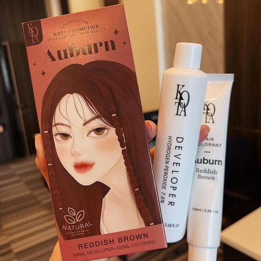 Kota Natural Auburn Permanent Hair Color Cream (Reddish Brown) - Image 3