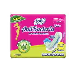 Sofy AntiBacteria Extra Long 290 mm Sanitary Napkin (14 Pads)