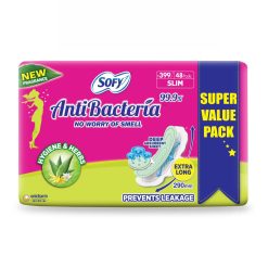 Sofy AntiBacteria Extra Long 290 mm Sanitary Napkin (48 Pads)