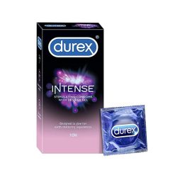 Durex Intense Stimulating With Desirex Gel Dotted  Condom – 10Pcs