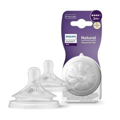 Philips Avent Natural Response Silicone Nipples 4 Flow line 3month+ baby – 2pcs