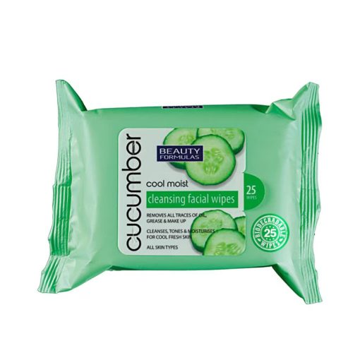 Beauty Formulas Cool Moist Cucumber Cleansing Facial Wipes (25 Wipes)