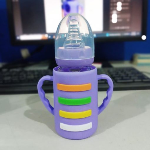 Little Fish Glass 0+month Baby Feeding Bottle with Handles 120 ml - Image 2