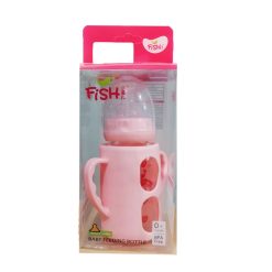 Little Fish Glass 0+month Baby Feeding Bottle with Handles 120 ml