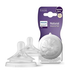 Philips Avent Natural Response Silicone Nipples 5 Flow line 6month+ baby -2pcs