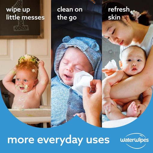 Water Wipes Original Plastic Free Baby Wipes (60 Wipes) - Image 3