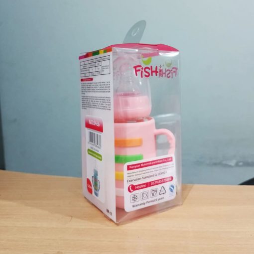 Little Fish Glass 0+month Baby Feeding Bottle with Handles 120 ml - Image 3