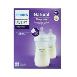 Philips Avent Natural Response White Feeding Baby Bottle 2 pc Set (1m+) -260 ml