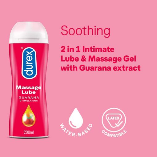 Durex Guarana Stimulating Massage Lubricant Gel 200ml - Image 2