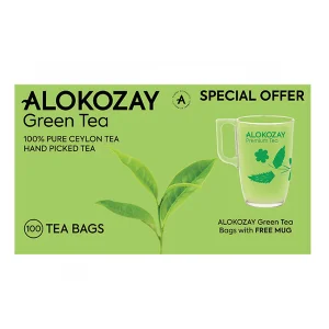 Alokozay Green Tea – 100 Tea Bags + Free Mug
