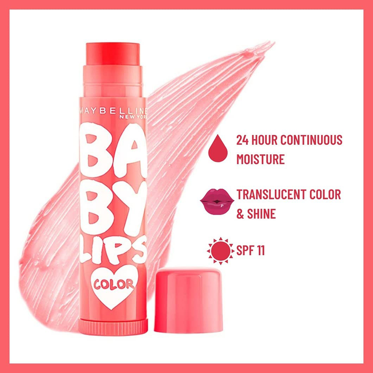 Maybelline Baby Lips Color Lip Balm SPF11 (Berry Crush) 4g - Image 2